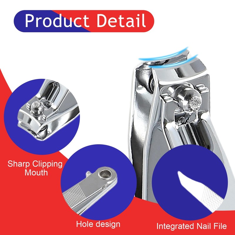 Heavy Duty Stainless Steel Nail Clippers for Thick Nails, Ergonomic