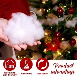 hatisan Christmas Fake Snow 12.4 Ounces Cotton Like Fluffy Artificial Snow for Crafts Village Displays Nativity Christmas Decorations Indoor Outdoor