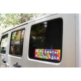 VulgrCo Make America Grateful Greatful Again Dead Vinyl Bumper Sticker Decal Sticker MAGA Tie Dye Waterproof (White)