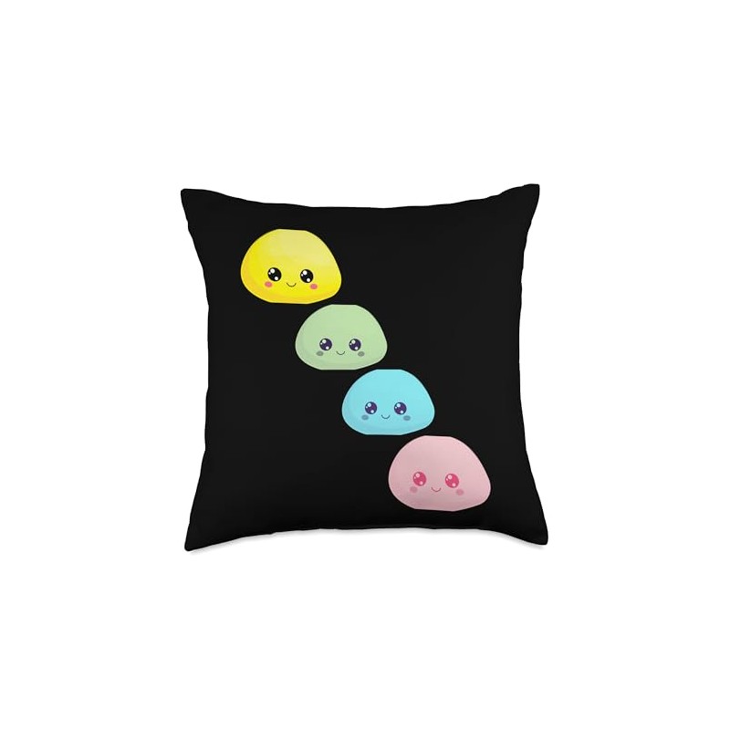 Dango Kawaii Cute Pastel Mochi Throw Pillow