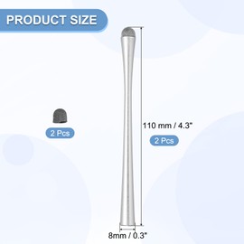 PATIKIL 2 Pcs Slim Waist Stylus Pens for Touch Screens, 2 in 1 High Sensitivity Universal Pen Capacitive Stylus for Phone Tablets Laptop Touch Screen Devices, Silver