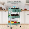 danpinera 3-Tier Rolling Cart, Utility Cart Mobile Metal Rolling Storage