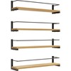 OROPY Spice Rack Wall Mounted, Rustic Wood Hanging Rack for