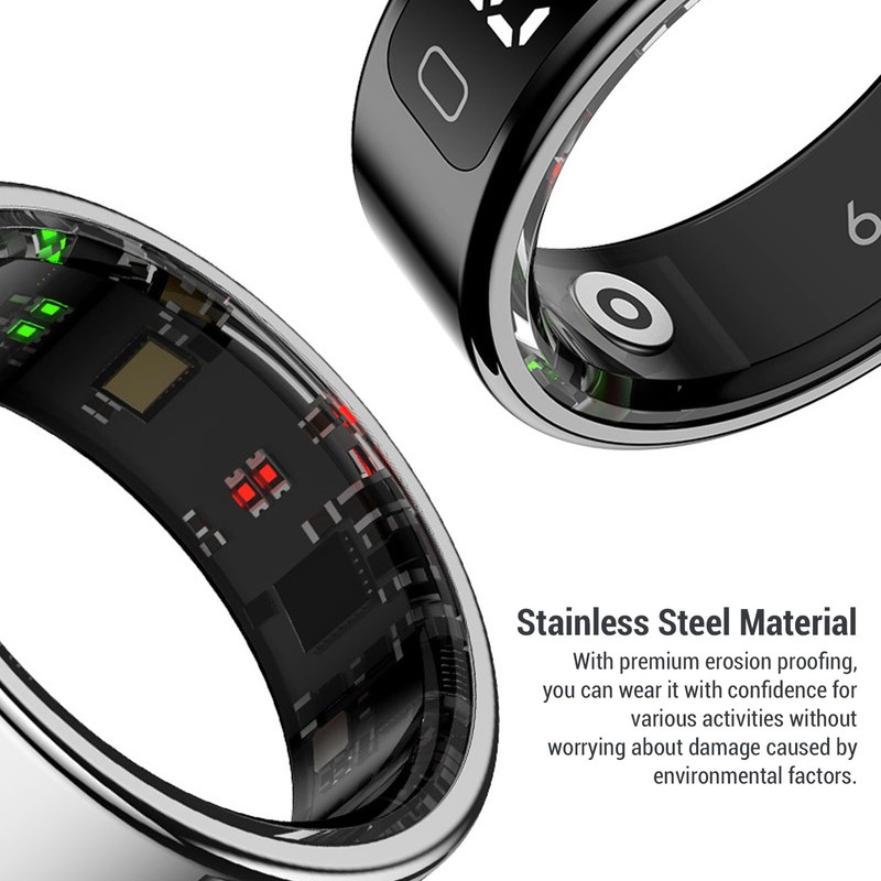 Zopsc Smart Ring Fitness Tracker with Display Screen Gesture Control