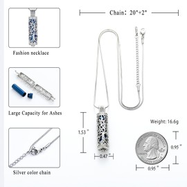 memorial jewelry Cylinder Cremation Jewelry Tree of Life Urn Ashes Necklace for Women Men Vial Cremation Ash Pendant Loved One