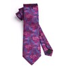 Hisdern Paisley Tie Handkerchief, Extra Long Floral Men's Tie &