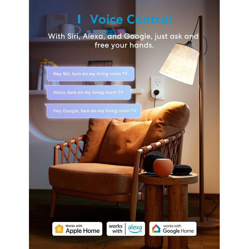 meross Matter Smart Plug Mini, Easy Setup, 100% Privacy Smart