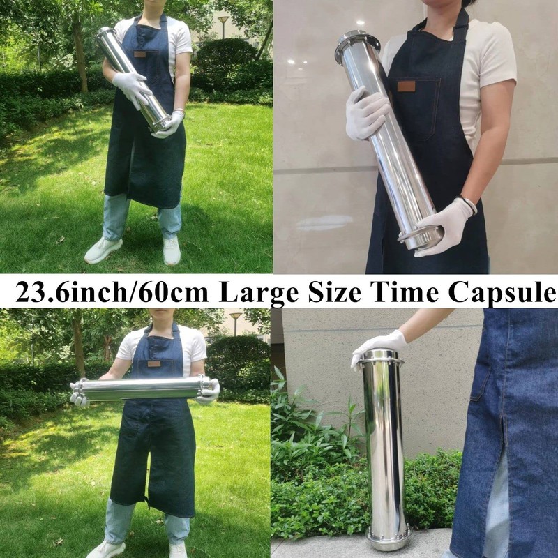 SoClaay Time Capsule Large Size 23.6inch/60cm Anti-Corrosion Waterproof Stainless Steel