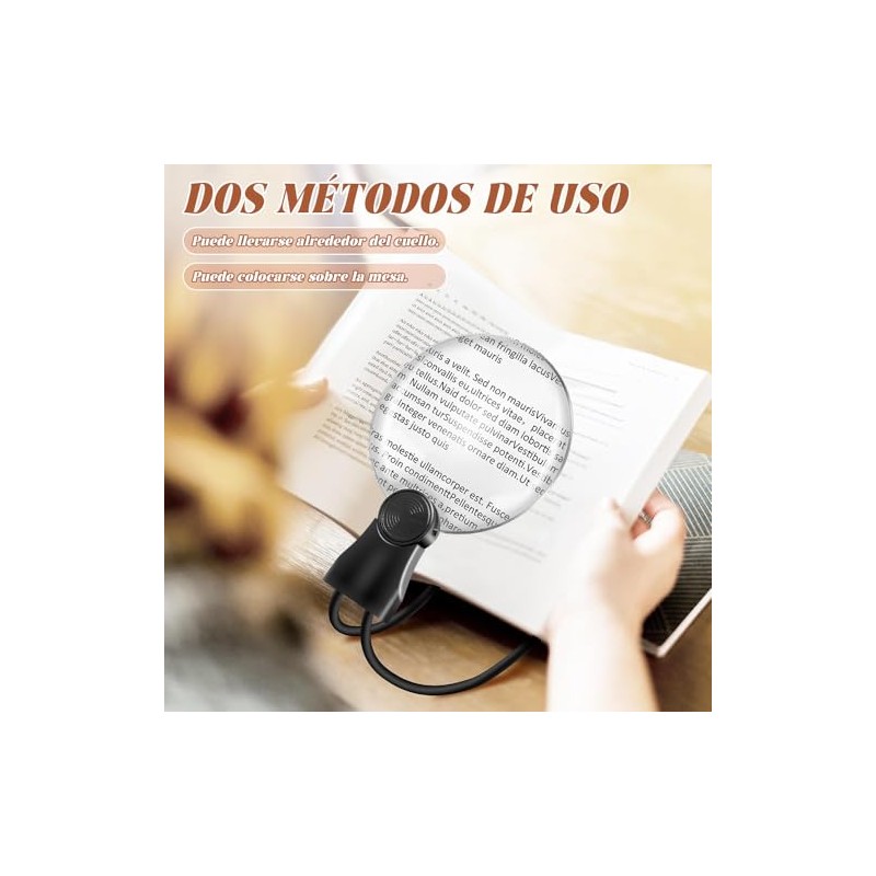 Lupa de Lectura 5X Con Soporte - Para Leer, Bordar