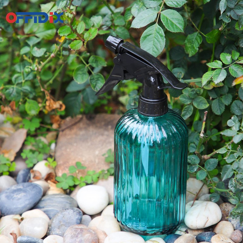 OFFIDIX Glass Spray Bottle, Plant Mister with Adjustable Nozzle 0.4L/13.5oz