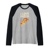 I Love Pizza Slice Dripping Cheese Delight Raglan Baseball Tee