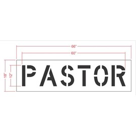 Pastor Stencil with 12" Letters for Reserved Parking Spots on Lots and Curbs Establish Clergy Parking Zones One Piece 1.5MM Thick Plastic for Churches Offices and Schools by Marketing Holders