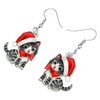 WEVENI Acrylic Christmas Earrings Dangle Cute Cat Jewelry Gifts for