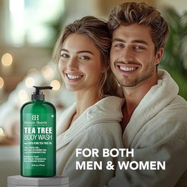 BOTANIC HEARTH Tea Tree Body Wash, ayuda a los hongos de las unas, los atletas de los pies, los gusanos de anillo, el picor del caldo, el acne, el ecz