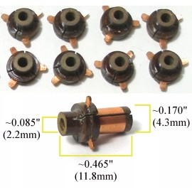 Tradeship 8pc Vintage TRADESHIP Japan 1/24 1/32 Slot Car 3-Pole .078" Shaft COMMUTATORS A+