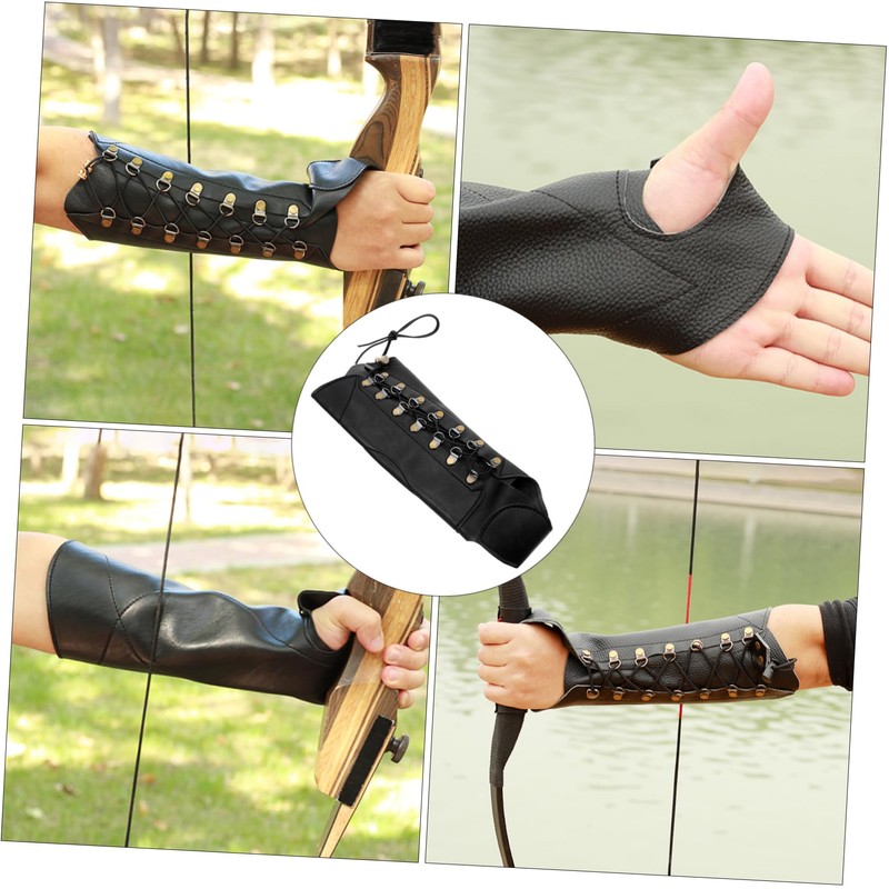 Kisangel Gloves for Men Archery Arm Guard Leather Forearm Protector