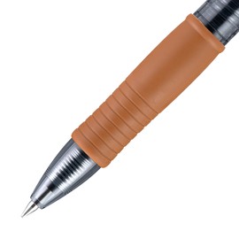 PILOT G2 Premium Refillable & Retractable Rolling Ball Gel Pens, 0.7mm Fine Point, Caramel Brown, 6-Pack