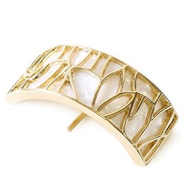 JewelVOX Hair Accessories, Square, Oval Watermark, Pony Hook, White