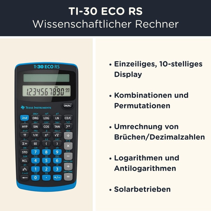 TEXAS INSTRUMENTS Calcuso TI 30 Eco RS Scientific Calculator +