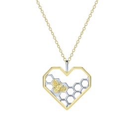 JIANGYUE Honey Bee Bracelet, Adjustable Flowe Bead for Women Teenage Girls with Cubic Zirconia and Black Enamel Plated Bumble Bee Gift for Women with Gift Box, Gold-plated brass