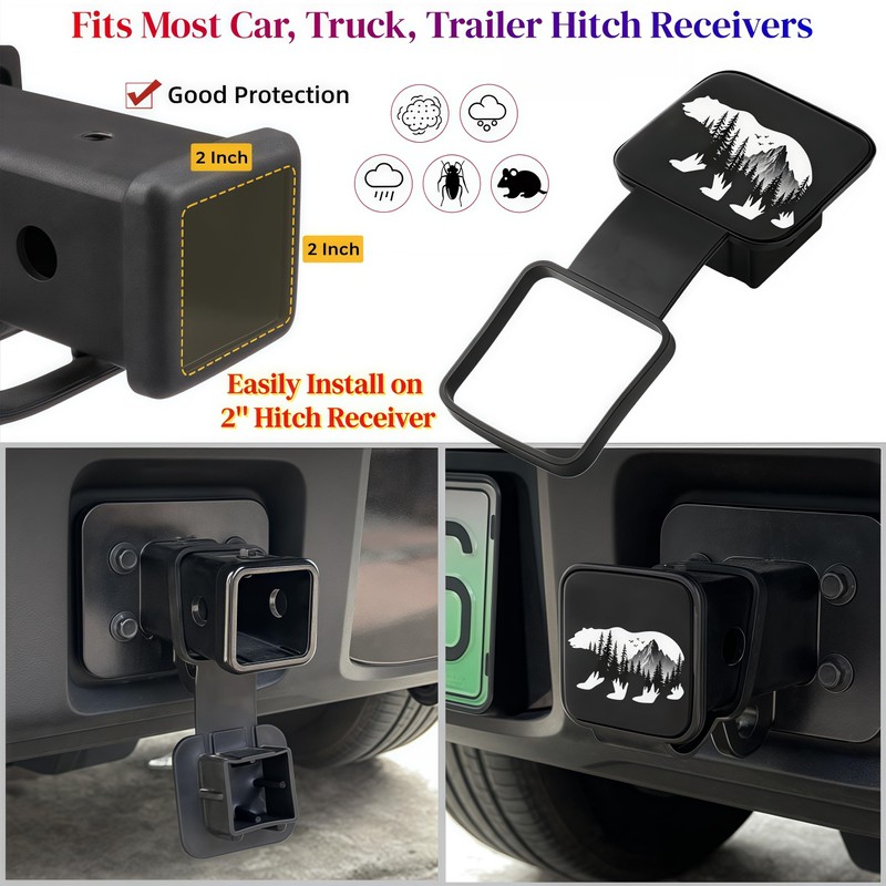 2'' Bear Mountain Trailer Towing Hitch Cover Receiver Tube Hitch