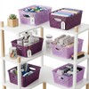6-Pack Small Baskets, Purple Plastic Open Storage Weave Basket Versatile