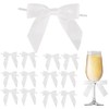 Suithink 50 Pieces White Twist Tie Satin Bows,9cm Ribbon Bows