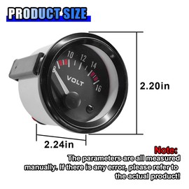 UHANBUT 12V Car Voltmeter 2" 52MM Voltage Gauge Meter, Digital Automotive Voltmeter, Universal LED Light Electrical Vehicle Voltage Meter Gauge with Measure Range 8-16V