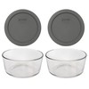 Pyrex 7201 4-Cup Glass Bowl & 7201-PC Puddle Gray Lid