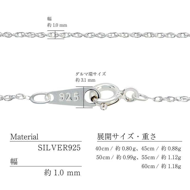 Sears Sv 925 Rope Chain Necklace, Silver, Silver, No Gemstone