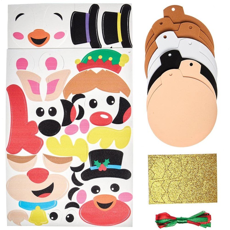 Baker Ross FX383 Christmas Character Bauble Decoration Kits - Pack