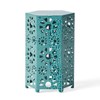Galore 14\" Green Side Table with Unique Sunburst Cut out