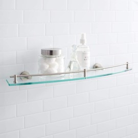 Naiture Collection Tempered Glass Shelf in Brushed Nickel Finish
