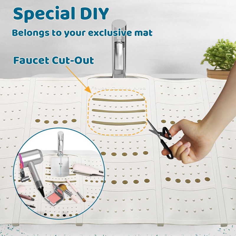 Bathroom Sink Cover for Counter Space, Sink Mat Foldable Sink