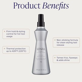 Kenra Professional Thermal Styling Spray 19 | Spray térmico activado por calor | Fijación firme | Controla frizz y cabellos sueltos | Aporta brillo | 
