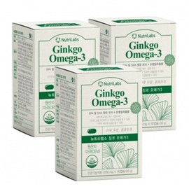 [3 Boxes] Ginkgo Omega 3 60 Capsules Ginkgo Leaf Extract Blood Circulation Memory Dry Eye Improvement, 60 Tablets, 3 Pieces / [3박스] 징코 오메가3 60캡슐 은행잎출추물 혈액순환 기억력 건조한 눈개선, 60정, 3개