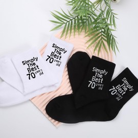 Father's Day Gifts from Daughter Son,70th Birthday Gifts for Men Women Simply The Best Novelty Tennis Socks Black Funny Present for 30/40/50/60/70 Year Old