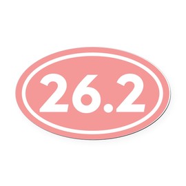 CafePress 26.2 Marathon Runner Oval Car Magnet, Euro Oval Bumper Magnet