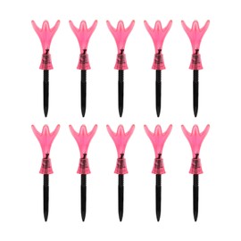 10pcs Plastic Golf Tee Ball Holder Adjustable Height Stable Practice Aids Accessories Gift for GolferTransparent Pink