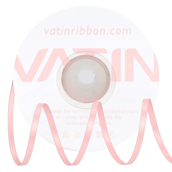VATIN Satin Ribbon with 1/8" x Continuous 50 Yards, Double