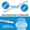 G128 Combo Pack: 6 Feet Tangle Free Spinning Flagpole (Silver)