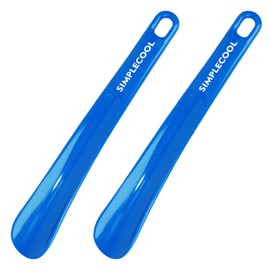 SIMPLECOOL Plastic Shoe Horn, Portable Travel Shoe Horns. Small Shoehorn Boot Shoehorns, Shoes Wearing Helper Spoon Stick Assist Tool for Men Women Seniors Kids. (Blue/9.8"/2pcs)