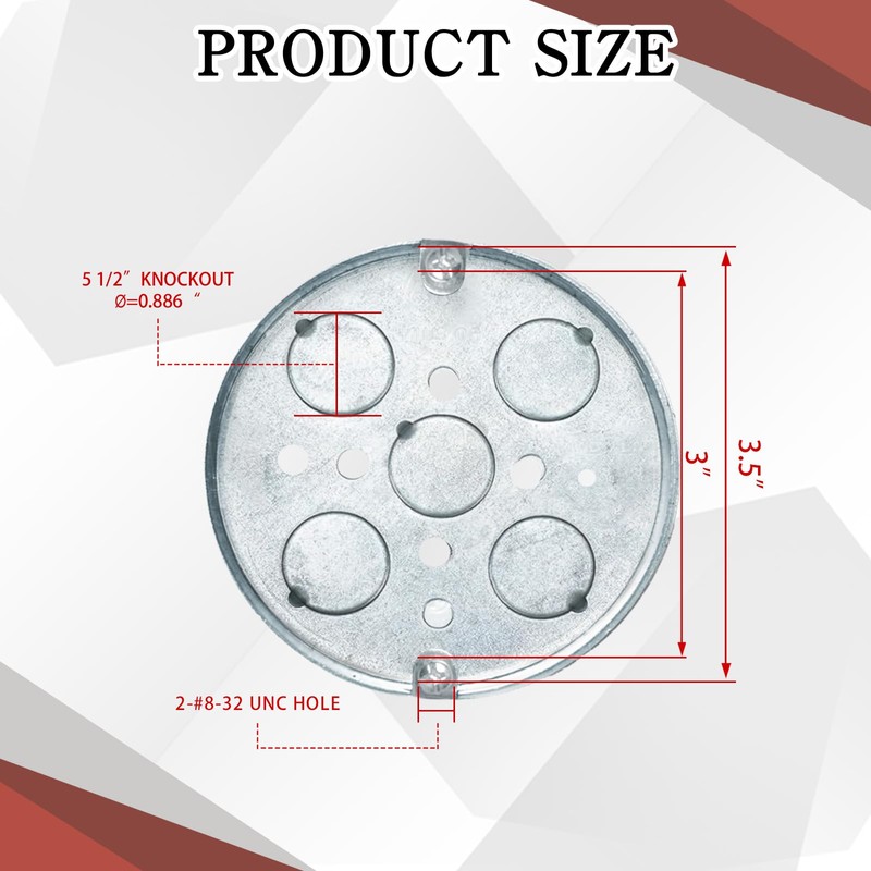 LECEHIVO 14 Pcs 293 4 Round Shallow Electrical Box Galvanized