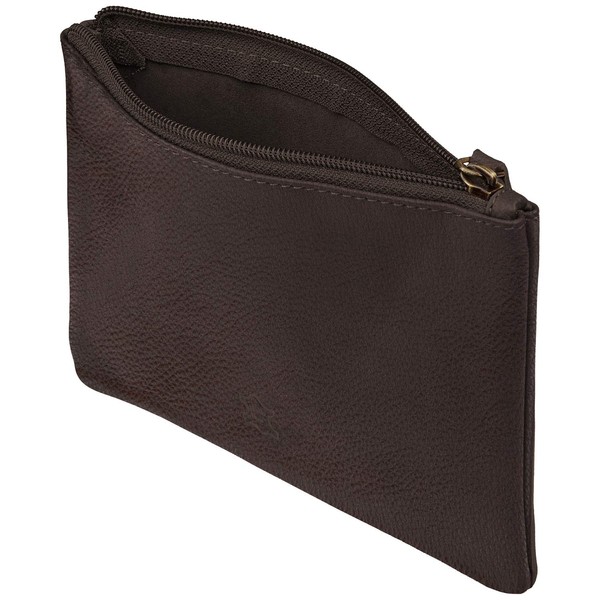 Wildery® #WI707 Small Real Leather Bank Folder with Zip Wallet