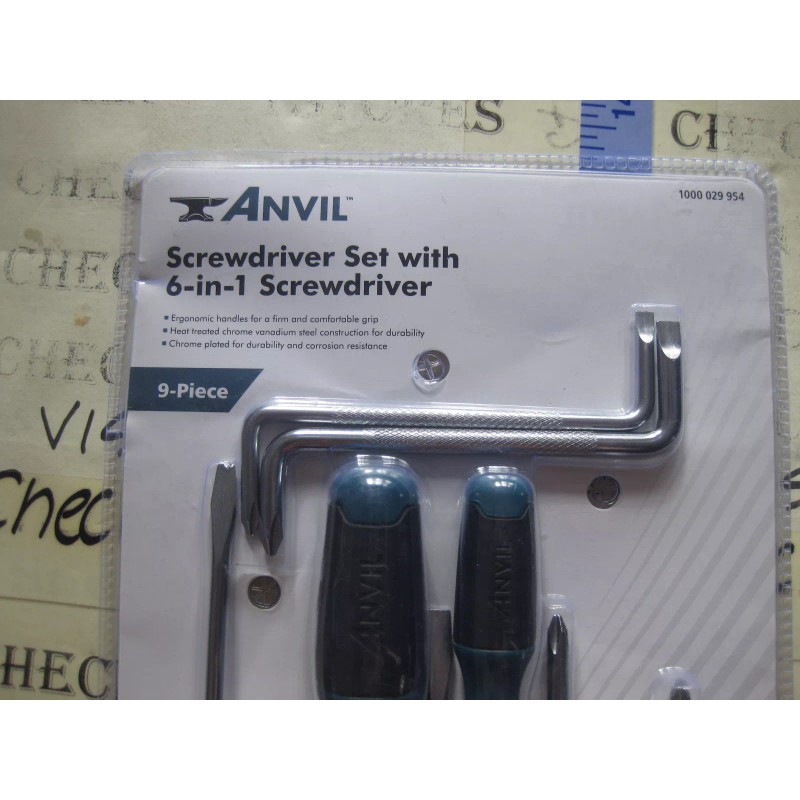 ANVIL NEW NIB ANVIL SCREWDRIVER SET WITH 6 IN 1