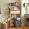 SMIBUY Over The Toilet Storage, Bamboo 6-Tier Bathroom Storage Shelf