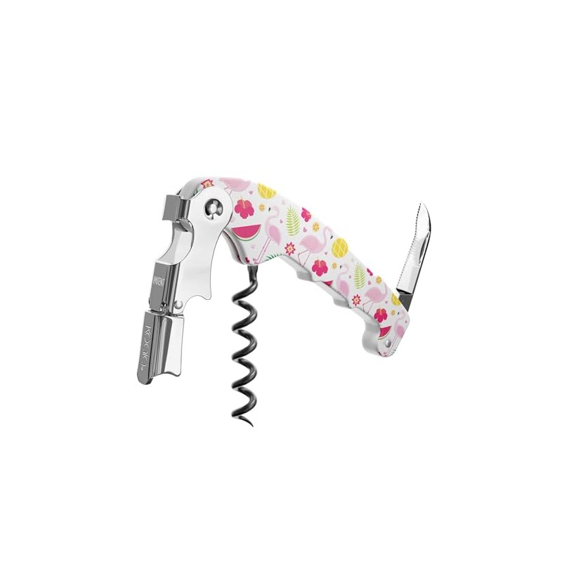 Pack of 10 2-Stroke Corkscrew Bottle Opener Retro Flamingos