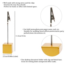 10pcs Table Number Holder Name Place Card Holder Memo Clip Holder Stand Note Holder Pictures Card Paper Menu Clip (Gold)