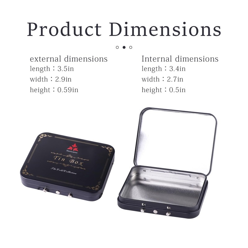 ThreeLeaves Tin Box Lockable for Medication.Mini Security Storage Tin Box