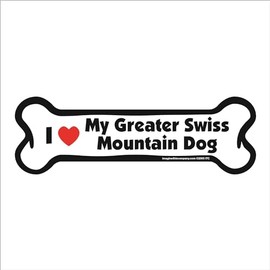 Imagine This Bone Car Magnet, I Love My Greater Swiss Mountain Dog, 2-Inch by 7-Inch